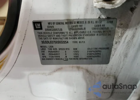 2008 Saturn Vue Xr z USA, uszkodzony, nr VIN 3GSDL63758S652254